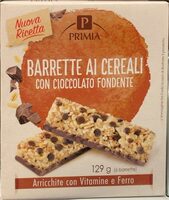 Barrette ai cereali con cioccolato fondente