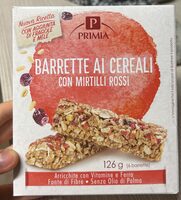 Barrette ai cereali con mirtilli rossi