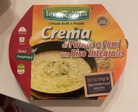 Crema di patate e porri con riso integrale