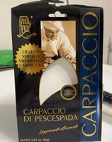 Carpaggio di pesce spada leggermente affumicato