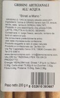 Grissini all’acqua artigianali