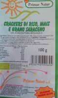 Crackers di riso, mais e grano saraceno