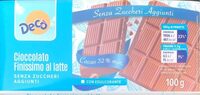 Cioccolato finissimo al latte senza zuccheri