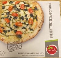 Mandia Cherry tomatoes and spinach pizza