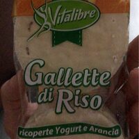 Gallette di riso ricoperte da yogurt e arancia