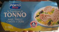 Tonno con mais, piselli, carote e olive
