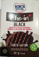 Cho-in black biscotto a cialda ripieno con copertura fondente