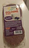 Golosine di riso con yogurt e mirtillo