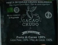 Pasta di cacao crudo biologico