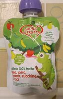 Frullato 100% frutta melaz, pera, banana, zucchine, spinaci