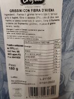 Grissini con fibra d'avena