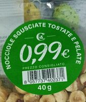 Nocciole sgusciate tostate e pelate