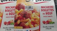 Macaroni boulettes au boeuf sauce tomate