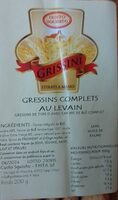 Gressins complets au levain