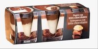 Postre con tres chocolates