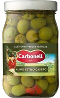Aceitunas verdes partidas aliño estilo casero
