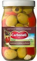 Aceitunas verdes deshuesadas gordas aliñadas