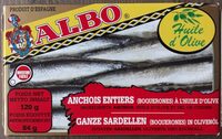 Anchois entiers à l'huile d'olive