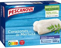 Corazones de filete de merluza