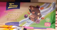 Chocolate con leche pasas y almendras