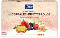 Sandwich con cereales y frutos rojos