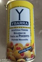 Aceitunas verdes rellenas de pasta de pimiento