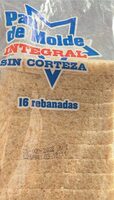 Pan de molde integral sin corteza