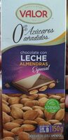 Chocolate con leche almendras 0% azúcares añadidos