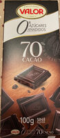 Chocolate 70% negro 0% azúcares añadidos