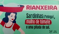 Sardinhas (Petinga), molho de tomate e uma pitada de sal.