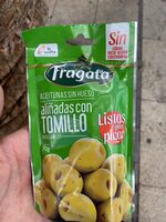 Aceitunas sin hueso aliñadas con tomillo