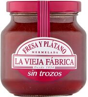 Mermelada de fresa y plátano sin trozos