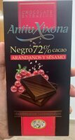 Chocolate negro 72% cacao con arándanos y sésamo