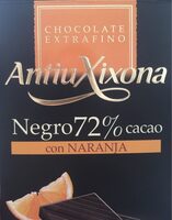 Chocolate negro 72% cacao con naranja