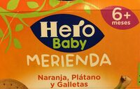 Merienda naranja, platano y galletas