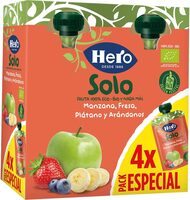 Solo manzana, fresa, plátano y arándanos