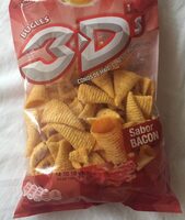 3D's bugles, conos de maíz sabor bacon