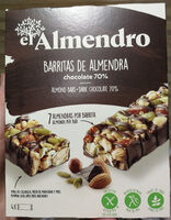Barritas de almendra chocolate 70%