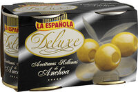 Deluxe aceitunas rellenas de anchoa latas