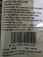 Caramelo duro balsámico sin azúcar
