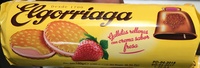 Galletas rellenas con crema sabor fresa