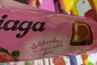 Galletas rellenas con crema sabor fresa