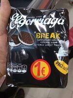 Break galletas de cacao rellenas con crema sabor nata
