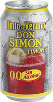 Tinto de verano sabor limón sin alcohol