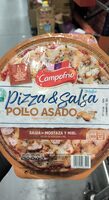 Pizza y salsa pollo asado con mostaza y miel
