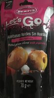 Aceitunas verdes sin hueso con paprika