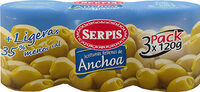 Aceitunas rellenas de anchoa + ligeras menos sal