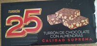 Turrón de chocolate con almendras