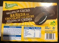 Galleta de cacao bañada en chocolate con leche