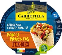 Relleno para fajitas y burritos de pollo y pimientos tex-mex